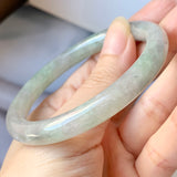 SOLD OUT: 54.5mm A-Grade Lavender Green Jadeite Traditional Round Bangle No.151719