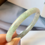 SOLD OUT: 54.5mm A-Grade Lavender Green Jadeite Traditional Round Bangle No.151719