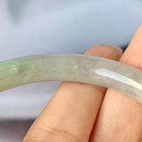 SOLD OUT: 54.5mm A-Grade Lavender Green Jadeite Traditional Round Bangle No.151719