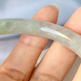 SOLD OUT: 54.5mm A-Grade Lavender Green Jadeite Traditional Round Bangle No.151719