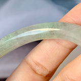 SOLD OUT: 54.5mm A-Grade Lavender Green Jadeite Traditional Round Bangle No.151719