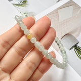 5.6mm A-Grade Natural Light Green Jadeite Beaded Bracelet No.190364