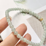5.6mm A-Grade Natural Light Green Jadeite Beaded Bracelet No.190364