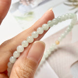 5.6mm A-Grade Natural Light Green Jadeite Beaded Bracelet No.190364