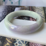 56.8mm A-Grade Type A Natural Jadeite Jade Pastel Shades Modern Round Bangle No.151462