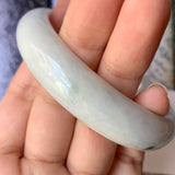 56.8mm A-Grade Type A Natural Jadeite Jade Pastel Shades Modern Round Bangle No.151462