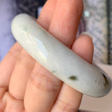 56.8mm A-Grade Type A Natural Jadeite Jade Pastel Shades Modern Round Bangle No.151462