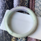 56.8mm A-Grade Type A Natural Jadeite Jade Pastel Shades Modern Round Bangle No.151462