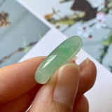 17mm A-Grade Natural Green Jadeite Ring Band No.162217