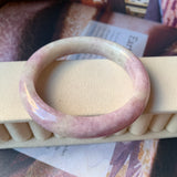 55.7mm A-Grade Natural Lavender Jadeite Modern Round Bangle No.151875