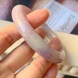 55.7mm A-Grade Natural Lavender Jadeite Modern Round Bangle No.151875