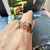 18.8mm Icy A-Grade Natural Imperial Green Jadeite Rosé Ring No.162310