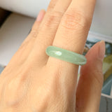 16.9mm A-Grade Natural Green Jadeite Ring Band No.162218