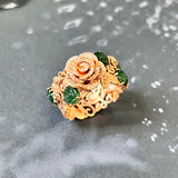 18.8mm Icy A-Grade Natural Imperial Green Jadeite Rosé Ring No.162310