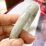 62.6mm A-Grade Natural Grey Jadeite Modern Round Bangle No.330081