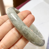 62.6mm A-Grade Natural Grey Jadeite Modern Round Bangle No.330081