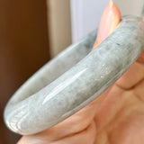 55.9mm A-Grade Natural Grey Jadeite Modern Round Bangle No.330082