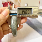 55.9mm A-Grade Natural Grey Jadeite Modern Round Bangle No.330082