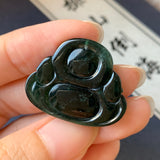 A-Grade Natural Omphacite Jadeite Buddha Pendant No.171703
