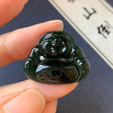 A-Grade Natural Omphacite Jadeite Buddha Pendant No.171703