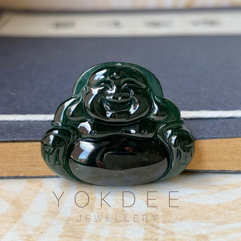 A-Grade Natural Omphacite Jadeite Buddha Pendant No.171703