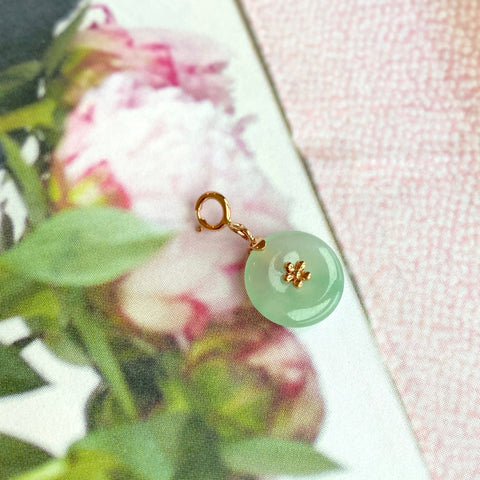 Icy A-Grade Natural Green Jadeite Mini Donut Charms No.170696