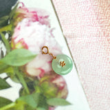 Icy A-Grade Natural Green Jadeite Mini Donut Charms No.170696