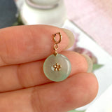 Icy A-Grade Natural Green Jadeite Mini Donut Charms No.170696