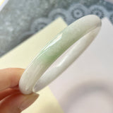 57.7mm A-Grade Natural White Jadeite Traditional Round Bangle No.151577