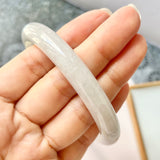 57.7mm A-Grade Natural White Jadeite Traditional Round Bangle No.151577