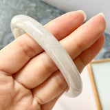 57.7mm A-Grade Natural White Jadeite Traditional Round Bangle No.151577