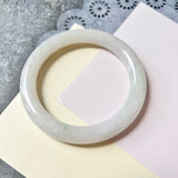 SOLD OUT: 57.6mm A-Grade Natural White Jadeite Traditional Round Bangle No.151579