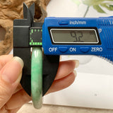 52.6mm A-Grade Natural Moss On Snow Jadeite Modern Oval Bangle No.151721