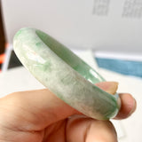 52.4mm A-Grade Natural Moss On Snow Jadeite Modern Round Bangle No.151752