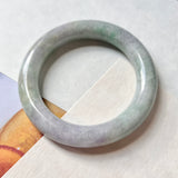 52.9mm A-Grade Natural Lavender Green Jadeite Traditional Round Bangle No.151773