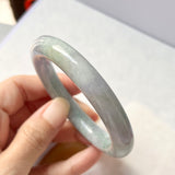 52.9mm A-Grade Natural Lavender Green Jadeite Traditional Round Bangle No.151773