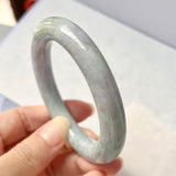 52.9mm A-Grade Natural Lavender Green Jadeite Traditional Round Bangle No.151773