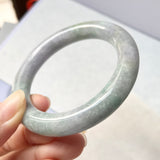 52.9mm A-Grade Natural Lavender Green Jadeite Traditional Round Bangle No.151773