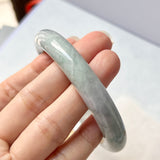 52.9mm A-Grade Natural Lavender Green Jadeite Traditional Round Bangle No.151773