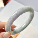 52.9mm A-Grade Natural Lavender Green Jadeite Traditional Round Bangle No.151773