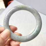 52.9mm A-Grade Natural Lavender Green Jadeite Traditional Round Bangle No.151773