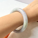 52.9mm A-Grade Natural Lavender Green Jadeite Traditional Round Bangle No.151773