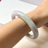 52.9mm A-Grade Natural Lavender Green Jadeite Traditional Round Bangle No.151773