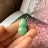 A-Grade Natural Green Jadeite Hulu (Calabash) Pendant No.171850