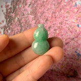 A-Grade Natural Green Jadeite Hulu (Calabash) Pendant No.171850