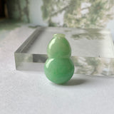 A-Grade Natural Yellowish Green Jadeite Hulu (Calabash) Pendant No.171849