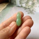 A-Grade Natural Yellowish Green Jadeite Hulu (Calabash) Pendant No.171849