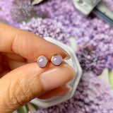 SOLD OUT: A-Grade Natural Lavender Jadeite MINI.malist Earring No.180548