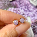 SOLD OUT: A-Grade Natural Lavender Jadeite MINI.malist Earring No.180548