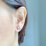 A-Grade Natural Lavender Jadeite MINI.malist Earring No.180548